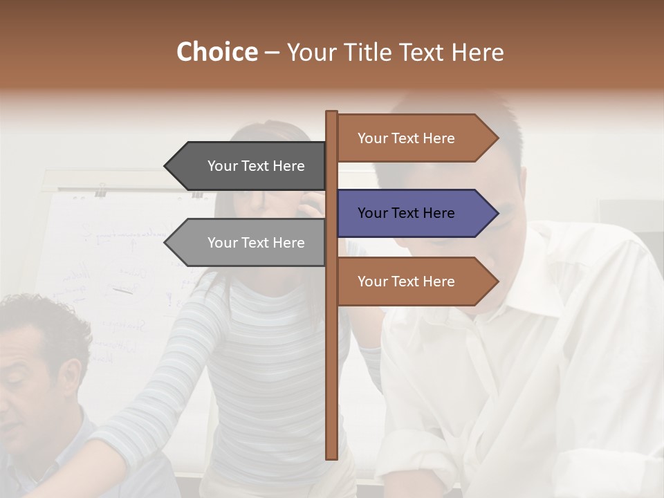 Three Office Workers PowerPoint Template