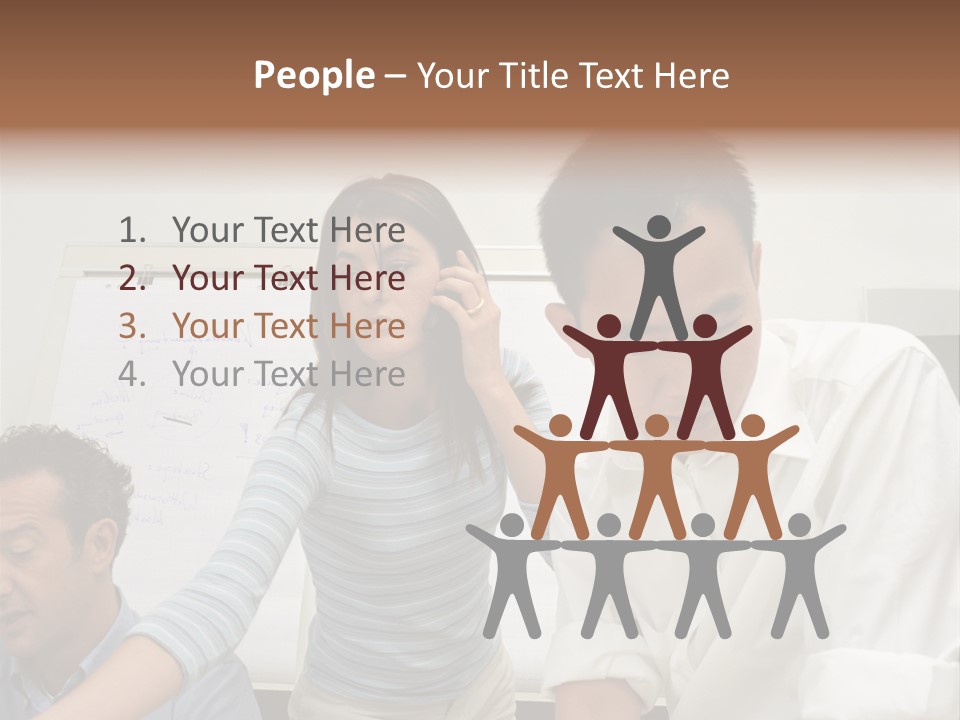 Three Office Workers PowerPoint Template