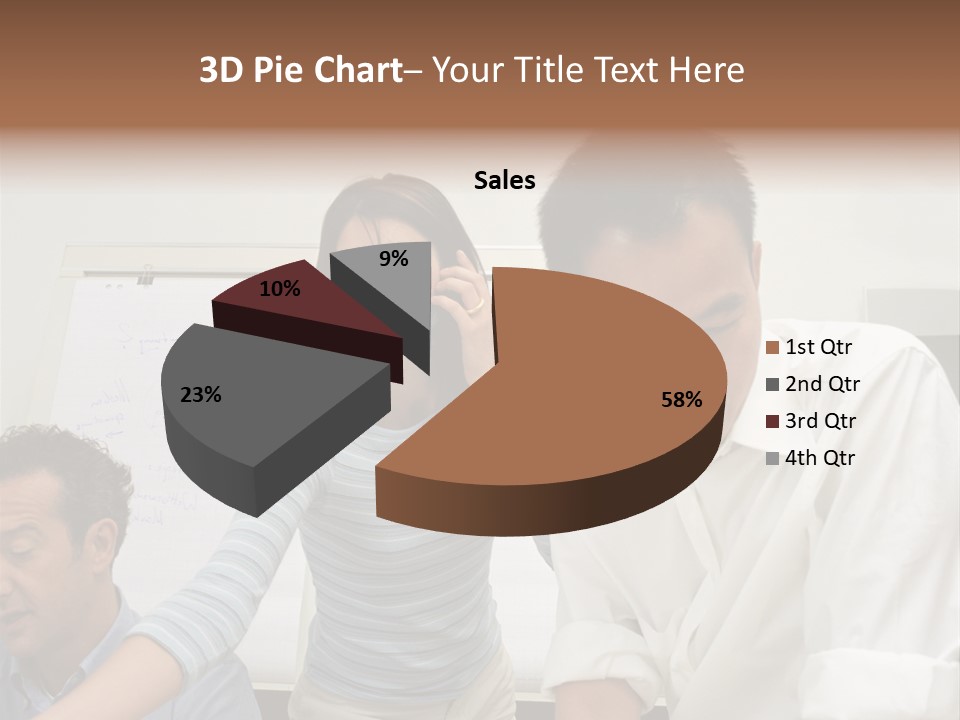 Three Office Workers PowerPoint Template