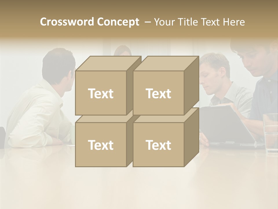 Office Workers In Meeting PowerPoint Template