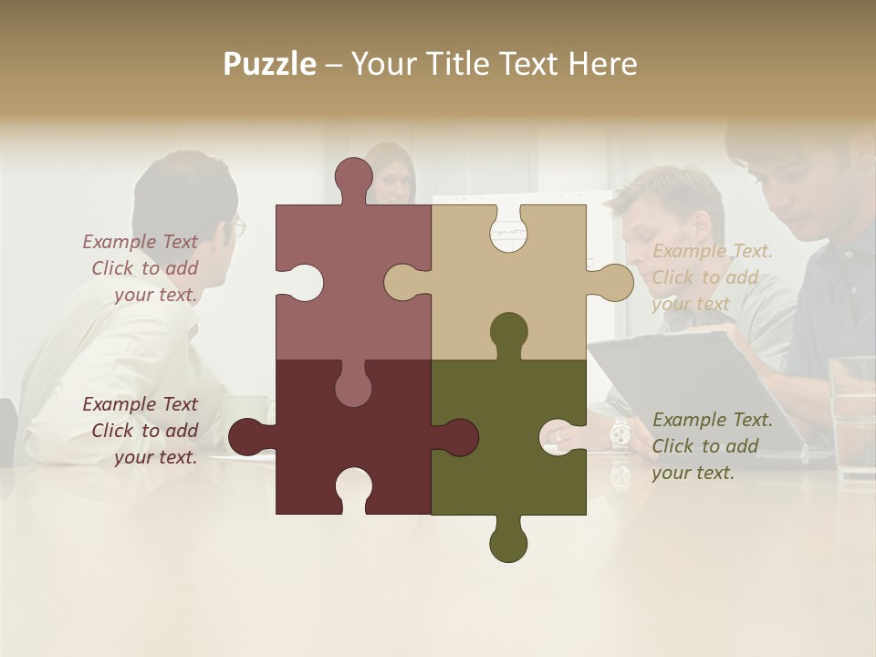 Office Workers In Meeting PowerPoint Template