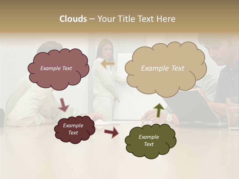Office Workers In Meeting PowerPoint Template
