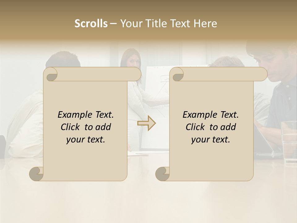 Office Workers In Meeting PowerPoint Template