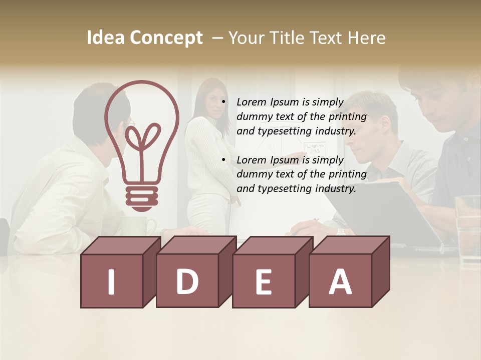 Office Workers In Meeting PowerPoint Template