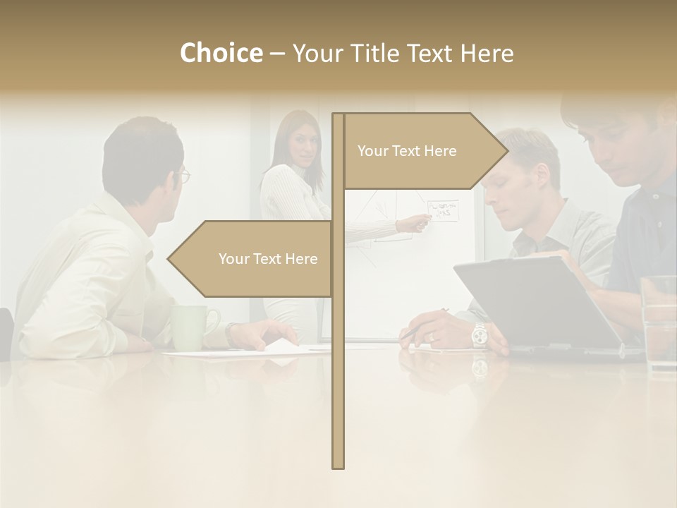 Office Workers In Meeting PowerPoint Template