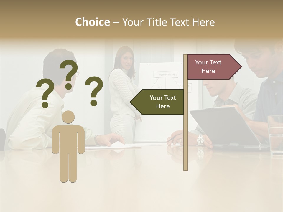 Office Workers In Meeting PowerPoint Template