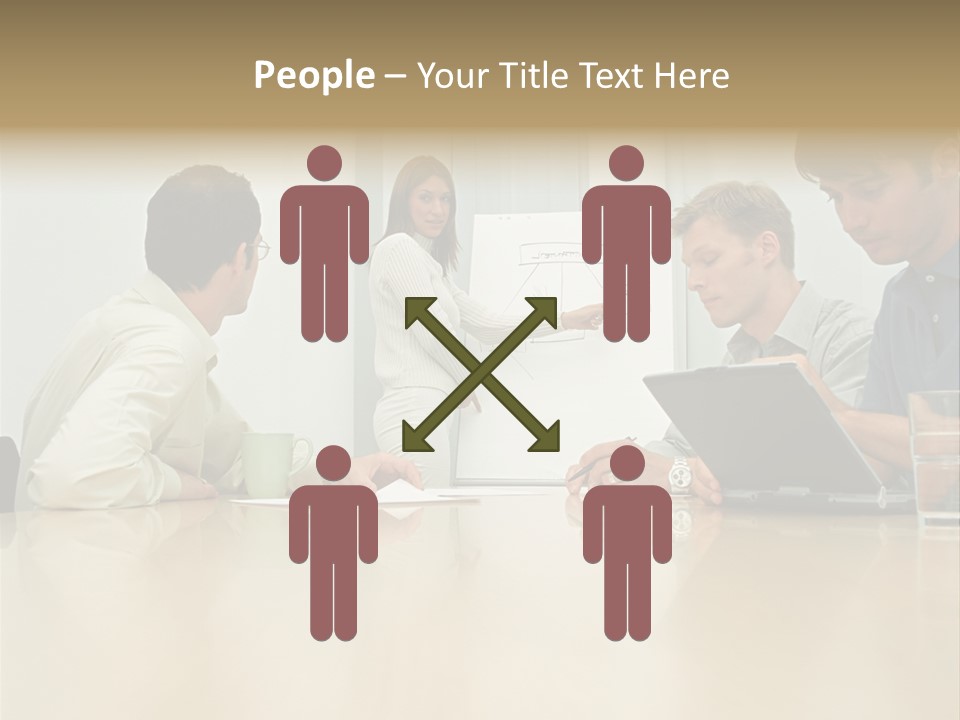Office Workers In Meeting PowerPoint Template