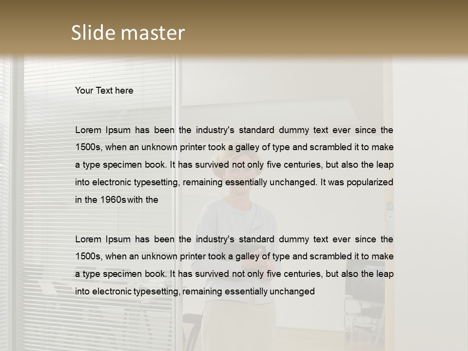 Businesswoman Waiting For Meeting PowerPoint Template