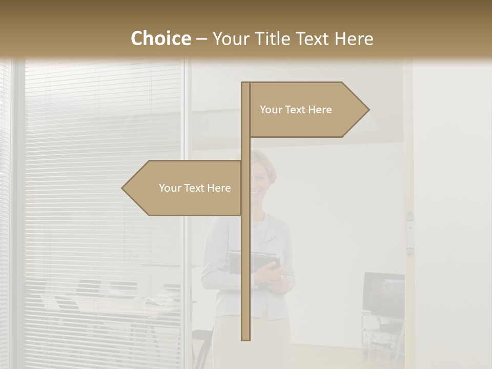 Businesswoman Waiting For Meeting PowerPoint Template