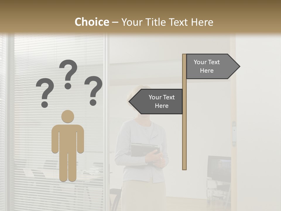 Businesswoman Waiting For Meeting PowerPoint Template