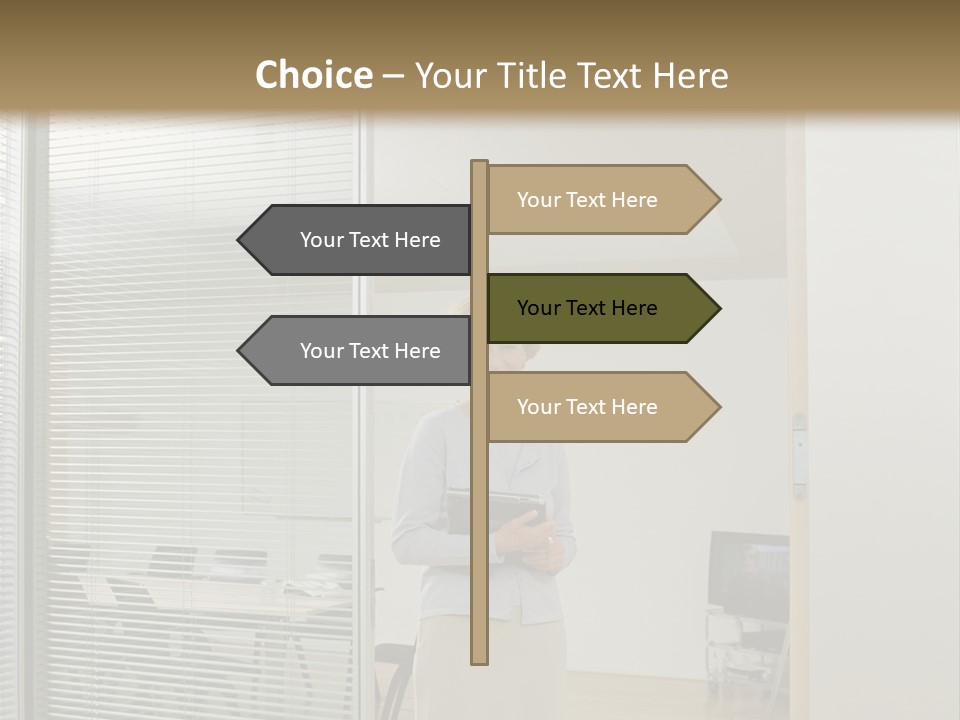 Businesswoman Waiting For Meeting PowerPoint Template