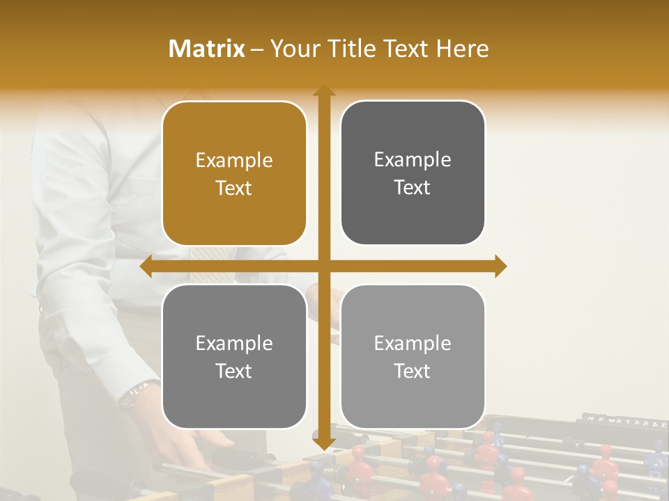 Businessman Playing Table Football PowerPoint Template