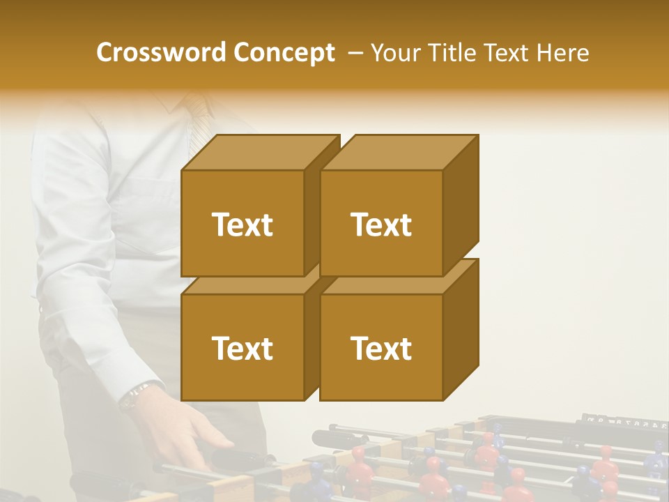 Businessman Playing Table Football PowerPoint Template