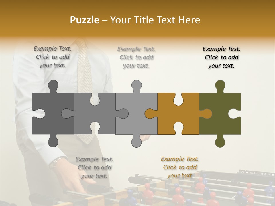 Businessman Playing Table Football PowerPoint Template