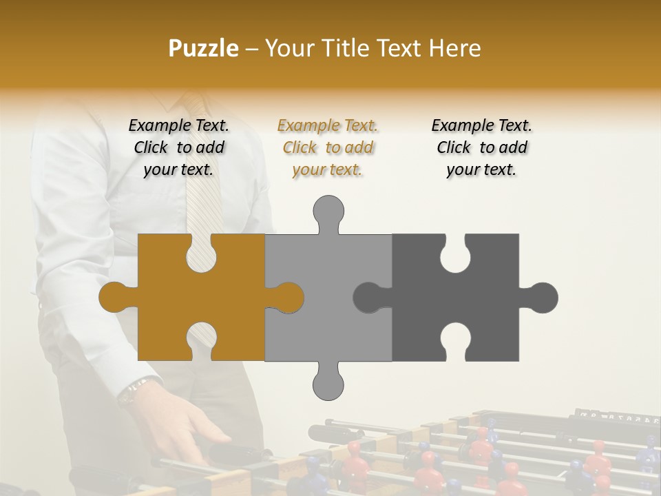 Businessman Playing Table Football PowerPoint Template