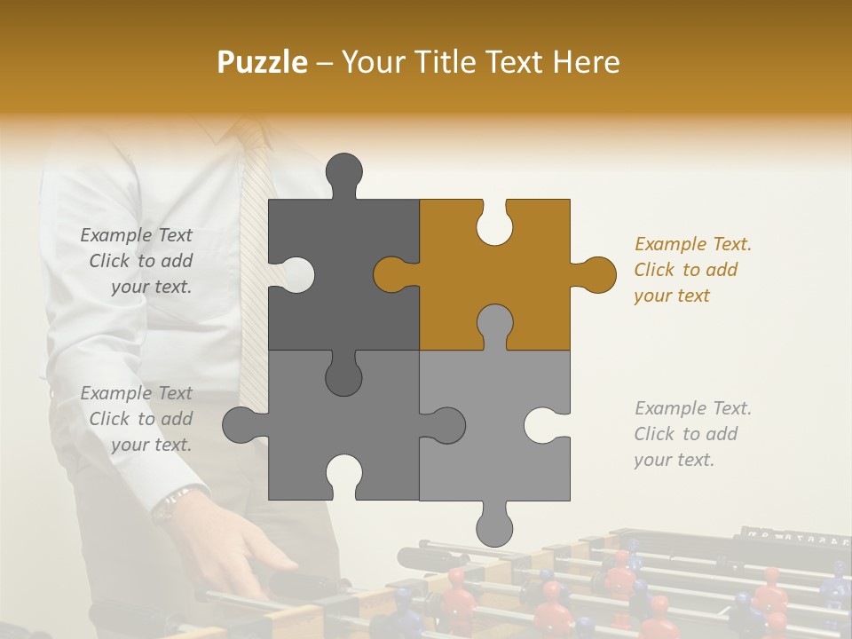 Businessman Playing Table Football PowerPoint Template