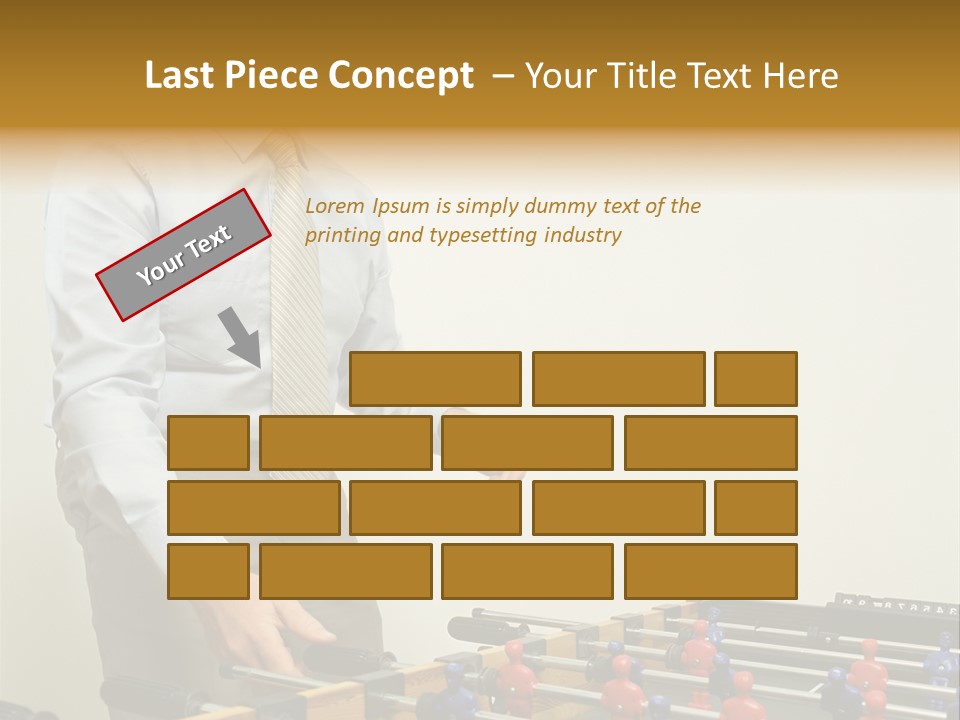 Businessman Playing Table Football PowerPoint Template