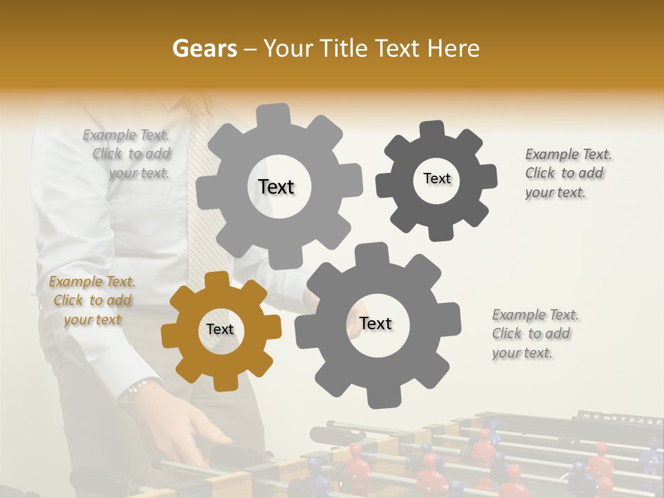 Businessman Playing Table Football PowerPoint Template