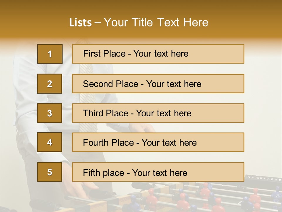 Businessman Playing Table Football PowerPoint Template