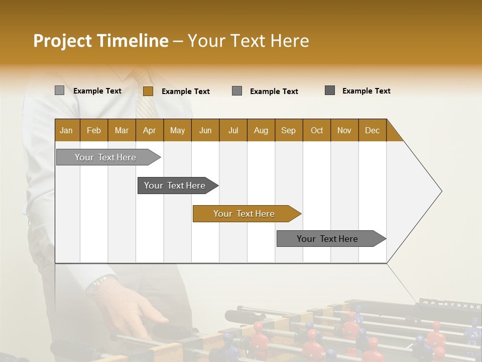 Businessman Playing Table Football PowerPoint Template