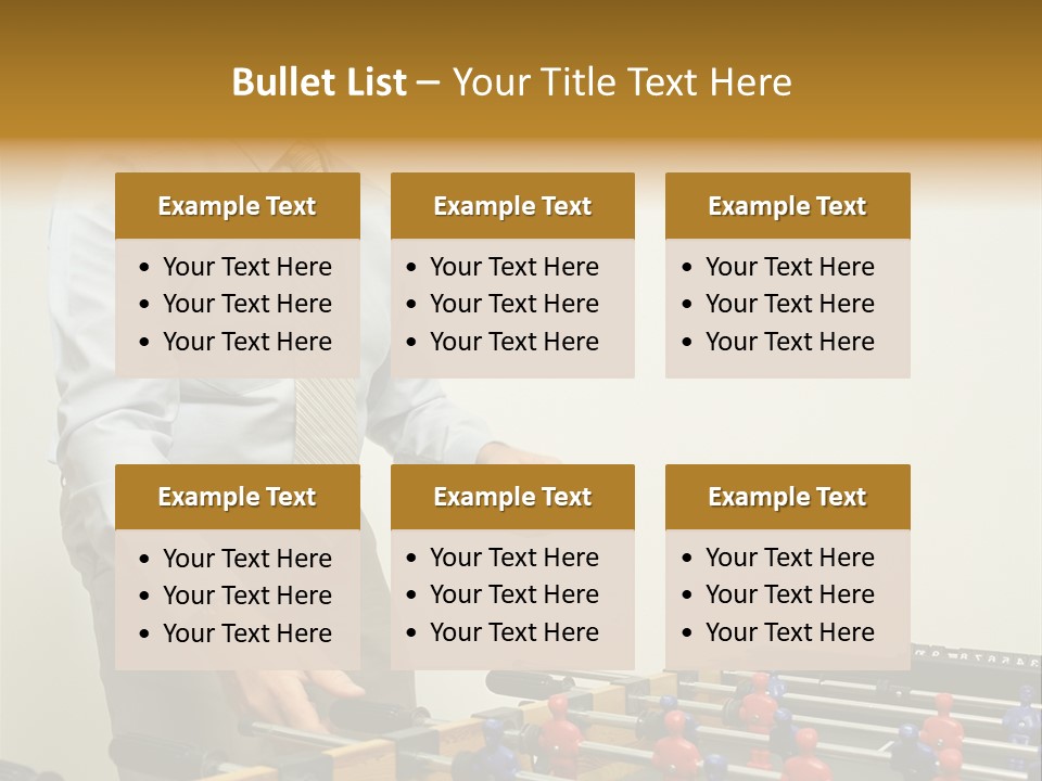 Businessman Playing Table Football PowerPoint Template