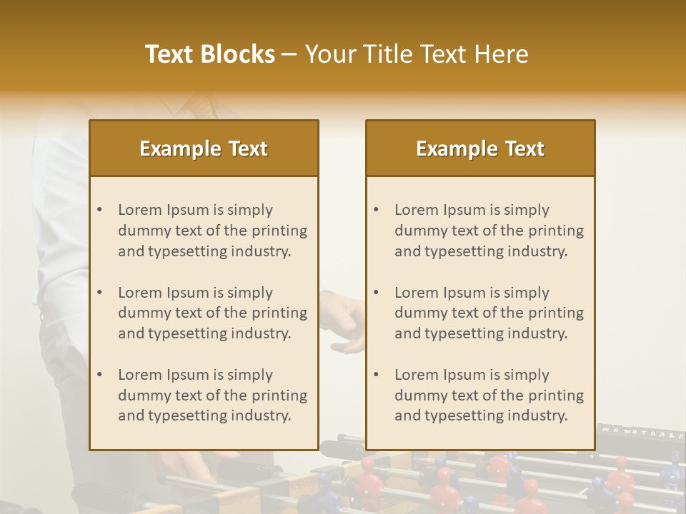 Businessman Playing Table Football PowerPoint Template