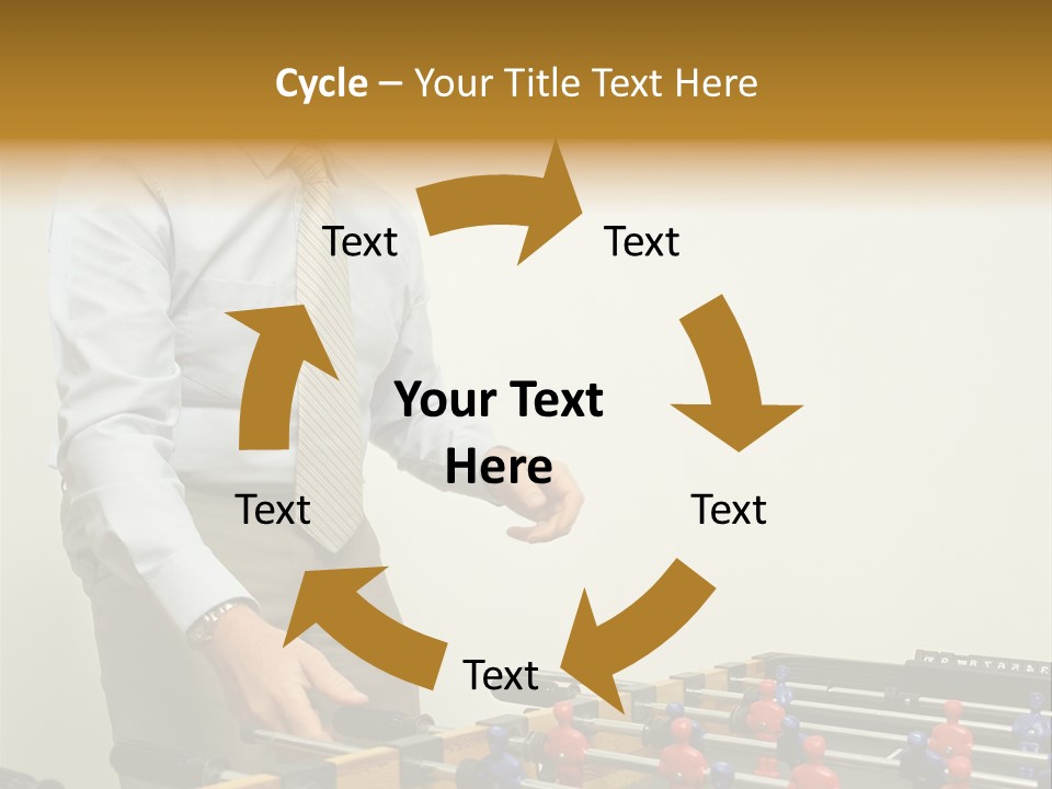 Businessman Playing Table Football PowerPoint Template