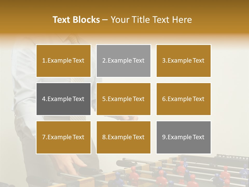 Businessman Playing Table Football PowerPoint Template