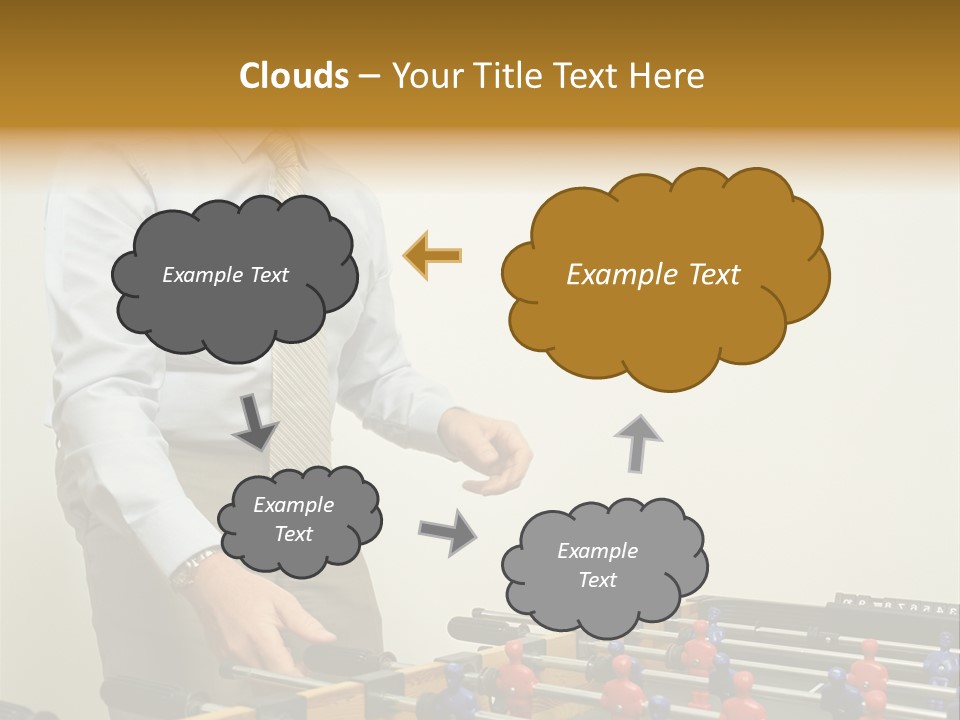 Businessman Playing Table Football PowerPoint Template