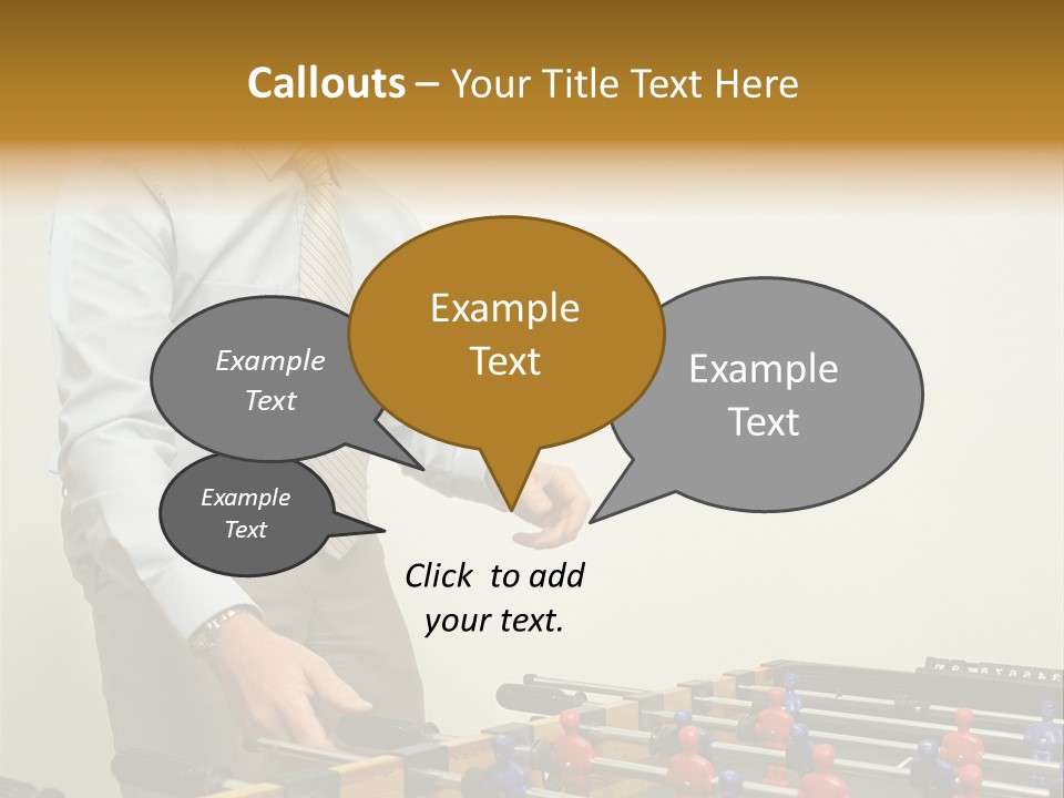Businessman Playing Table Football PowerPoint Template
