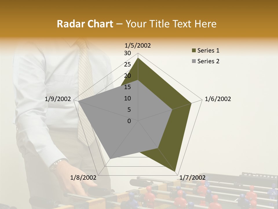 Businessman Playing Table Football PowerPoint Template