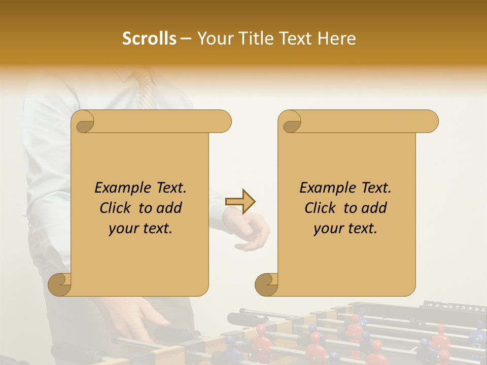 Businessman Playing Table Football PowerPoint Template
