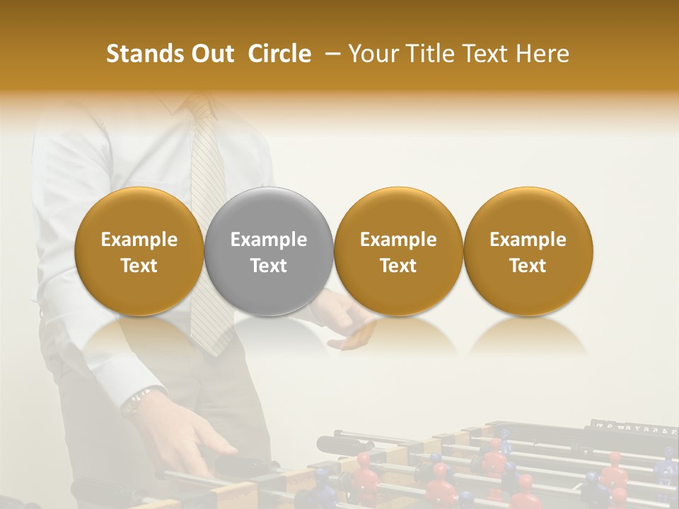 Businessman Playing Table Football PowerPoint Template