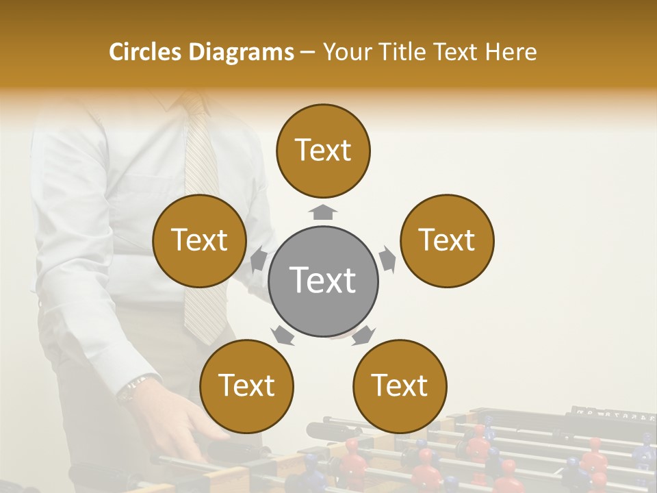 Businessman Playing Table Football PowerPoint Template