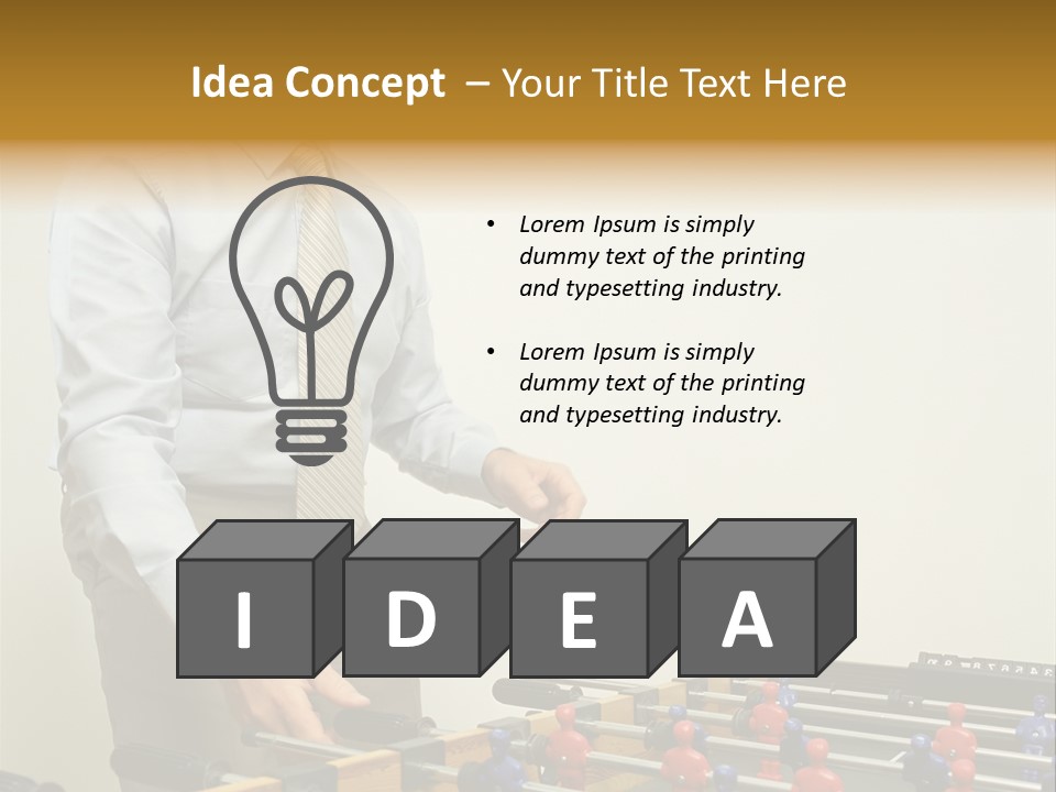 Businessman Playing Table Football PowerPoint Template