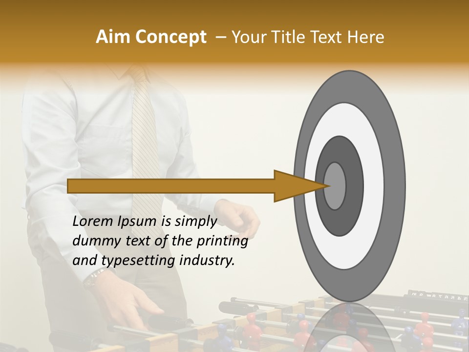 Businessman Playing Table Football PowerPoint Template