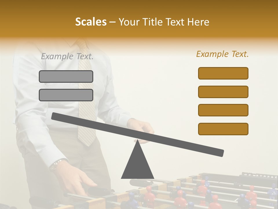 Businessman Playing Table Football PowerPoint Template
