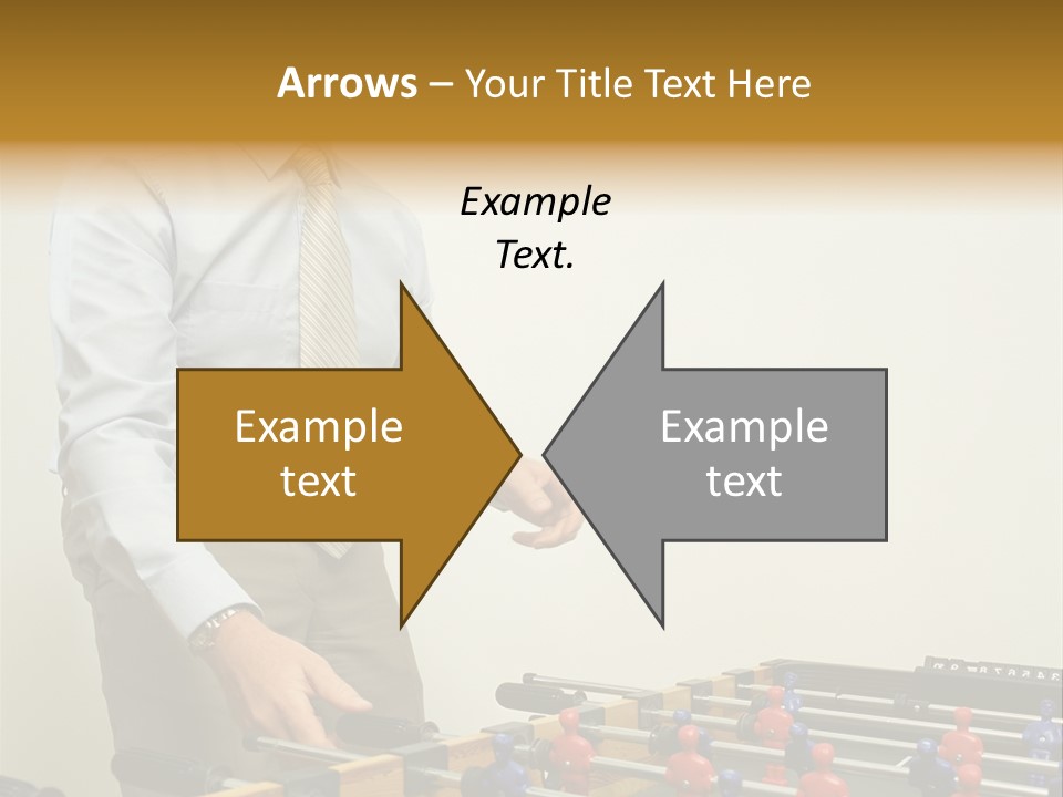 Businessman Playing Table Football PowerPoint Template
