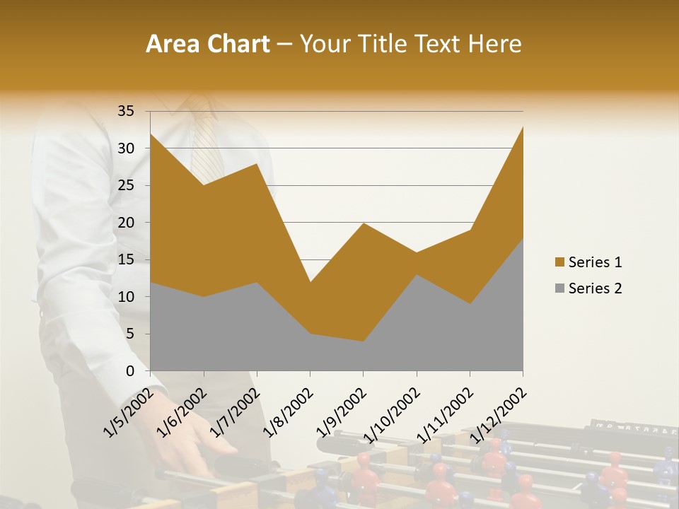 Businessman Playing Table Football PowerPoint Template