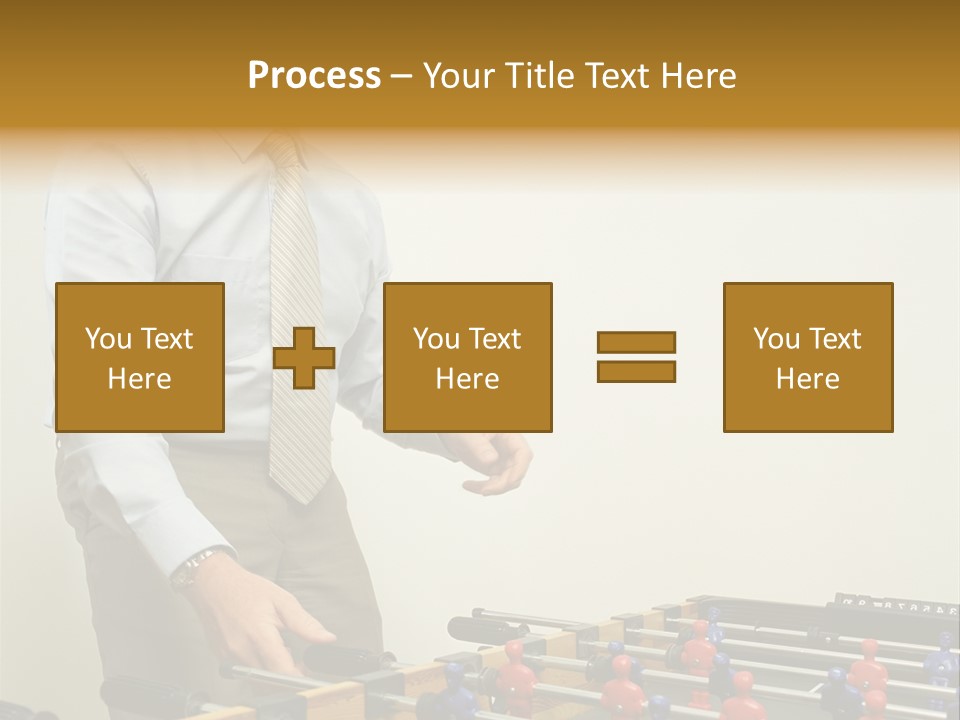 Businessman Playing Table Football PowerPoint Template