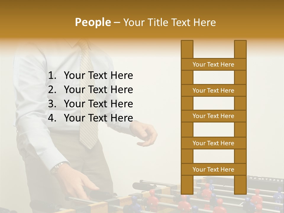 Businessman Playing Table Football PowerPoint Template