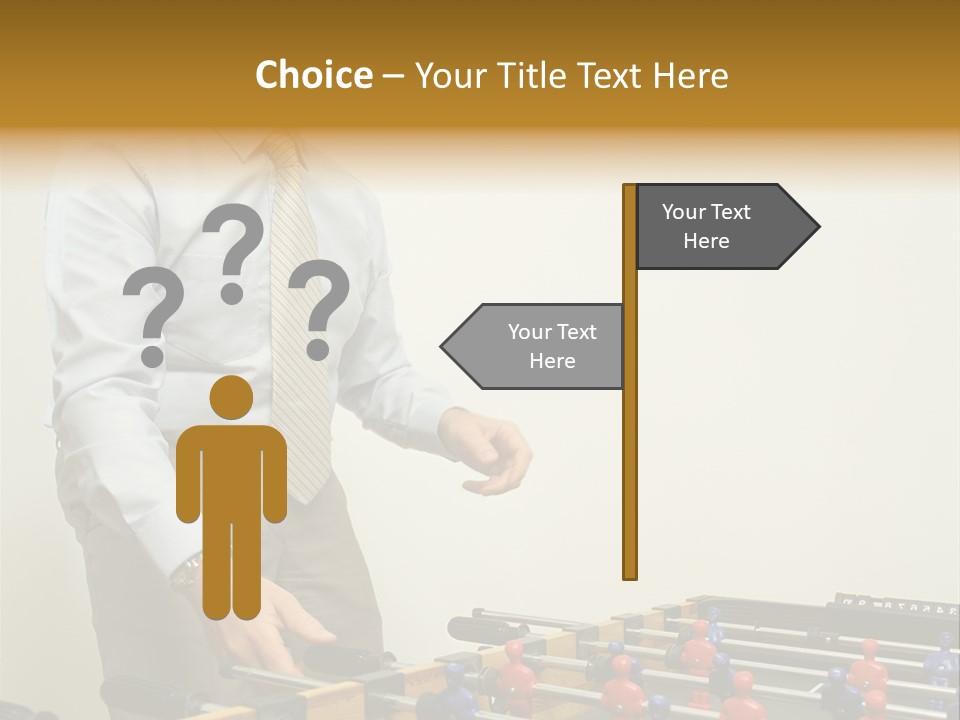 Businessman Playing Table Football PowerPoint Template