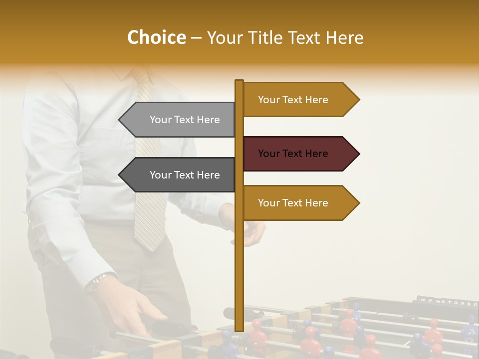 Businessman Playing Table Football PowerPoint Template