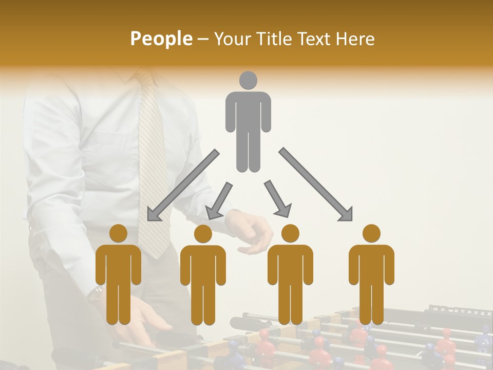 Businessman Playing Table Football PowerPoint Template