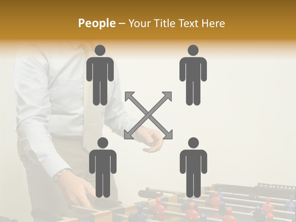 Businessman Playing Table Football PowerPoint Template