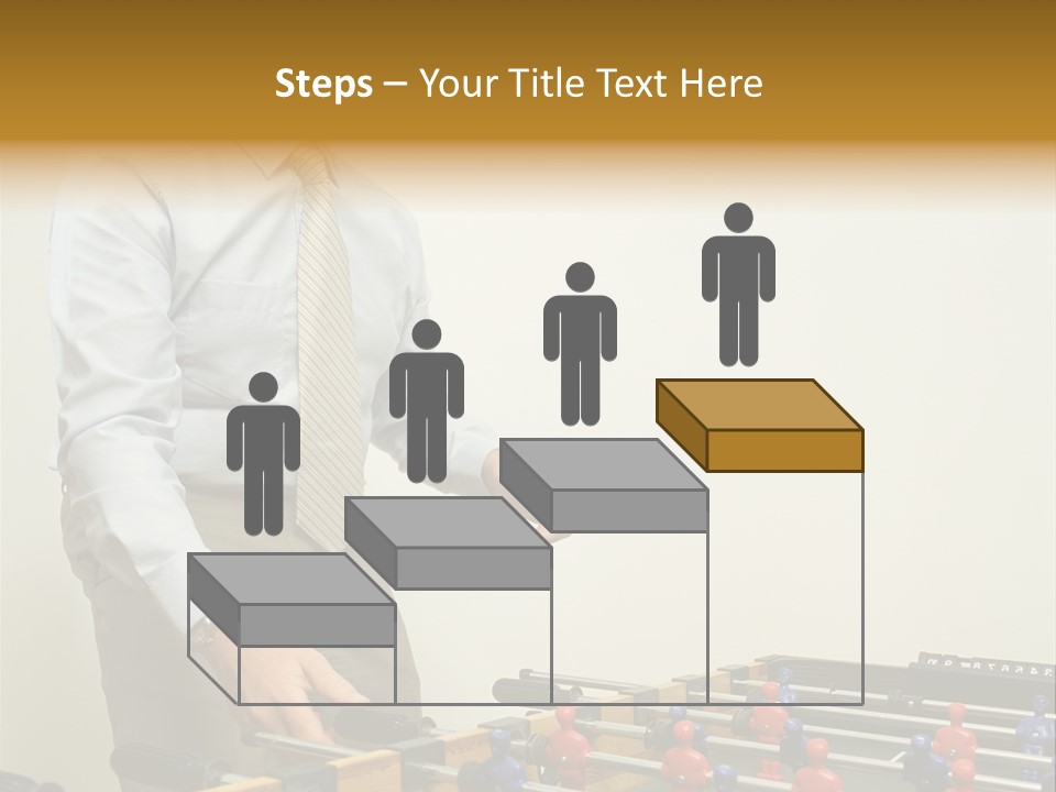 Businessman Playing Table Football PowerPoint Template