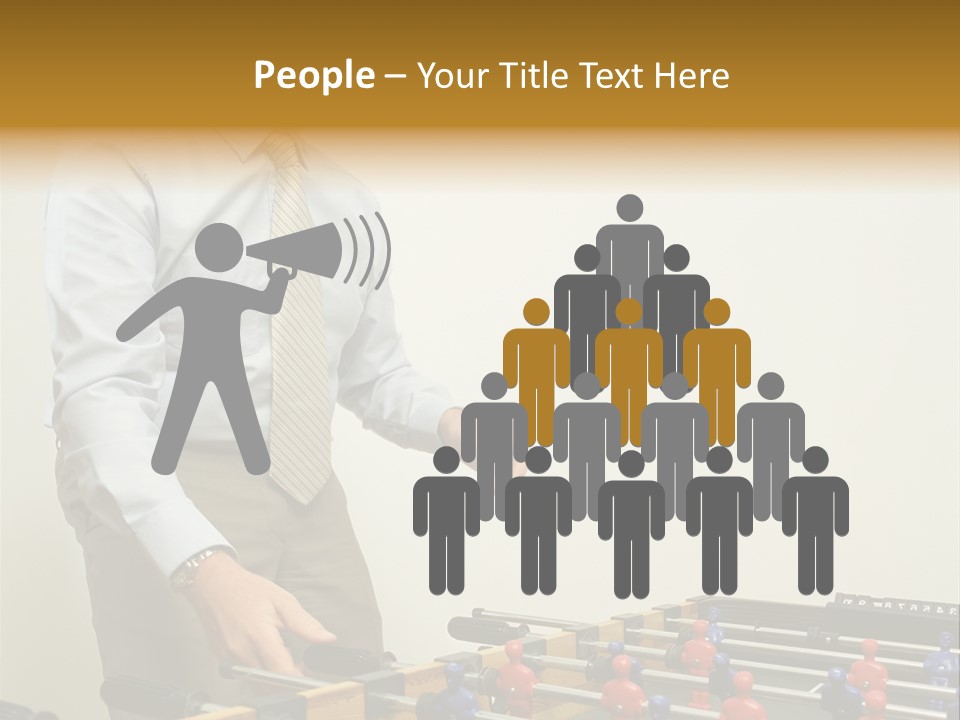 Businessman Playing Table Football PowerPoint Template
