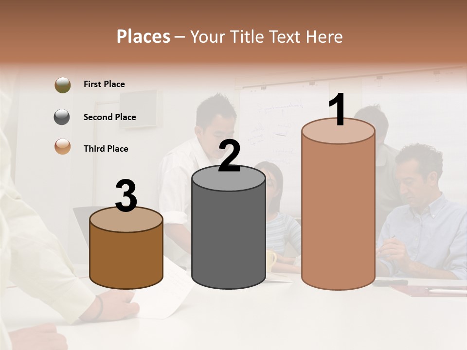 Office Workers In Meeting PowerPoint Template
