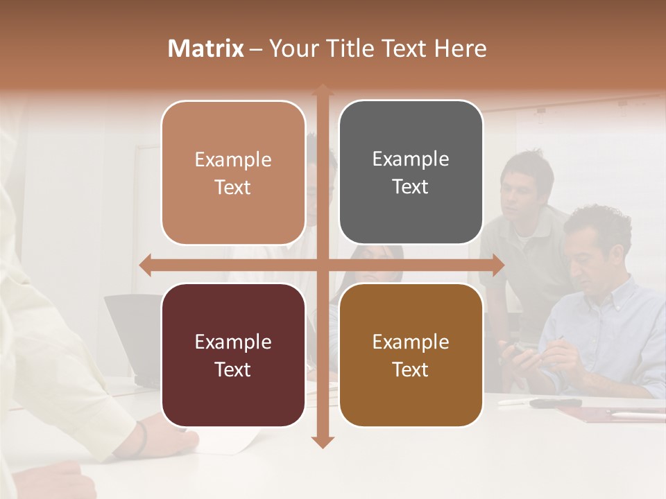 Office Workers In Meeting PowerPoint Template