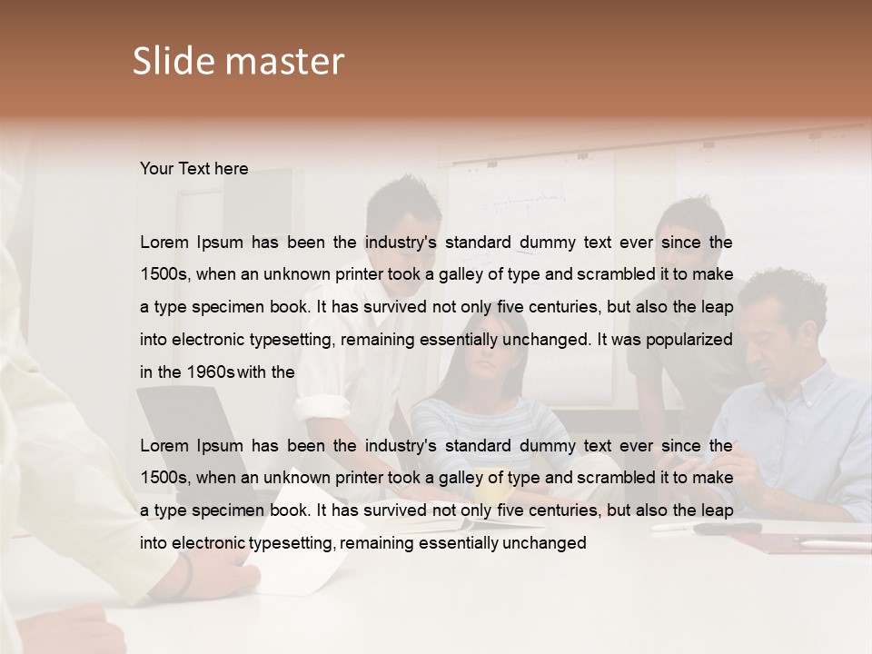 Office Workers In Meeting PowerPoint Template